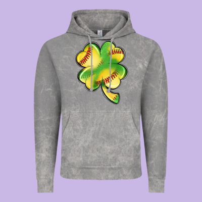 St. Patrick's Day Clover Softball Vintage Hoodie Designed By Artiststas