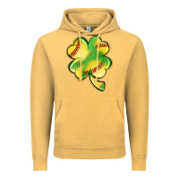 Vintage Mustard st. patrick's day clover softball Vintage Hoodie - Artiststas