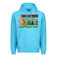 Ocean Blue Torn between lookin' like a snack and eatin' one Premium Hoodie - RanaPortraitStore