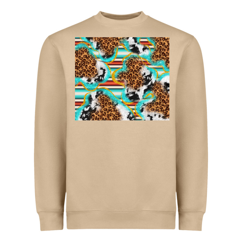 Serape Cowhide And Leopard With Glitter Heavyweight Sweatshirt by TumblerDesignByShophia | Teevron