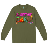 Army Green summer camp Long Sleeve Tee - NancyCooperArtShop