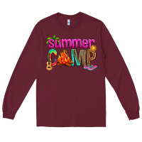 Burgundy summer camp Long Sleeve Tee - NancyCooperArtShop