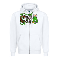 White St. Patrick's Day CMA Zipper Hoodie - OliviaCreatesArt