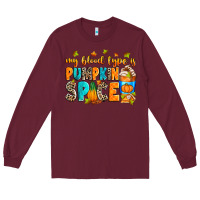 Burgundy My blood type is pumpkin spice Long Sleeve Tee - RanaPortraitStore