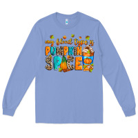 Colony Blue My blood type is pumpkin spice Long Sleeve Tee - RanaPortraitStore