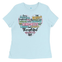 Baby Blue kindness heart Ladies Tee - MaliasSmallBusiness
