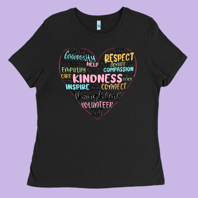 Kindness Heart Ladies Tee Designed By Maliassmallbusiness
