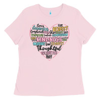 Bubblegum Pink kindness heart Ladies Tee - MaliasSmallBusiness