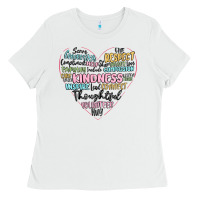 White kindness heart Ladies Tee - MaliasSmallBusiness