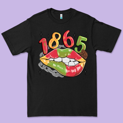 1865 Juneteenth Lips Premium Tee Designed By Maliassmallbusiness