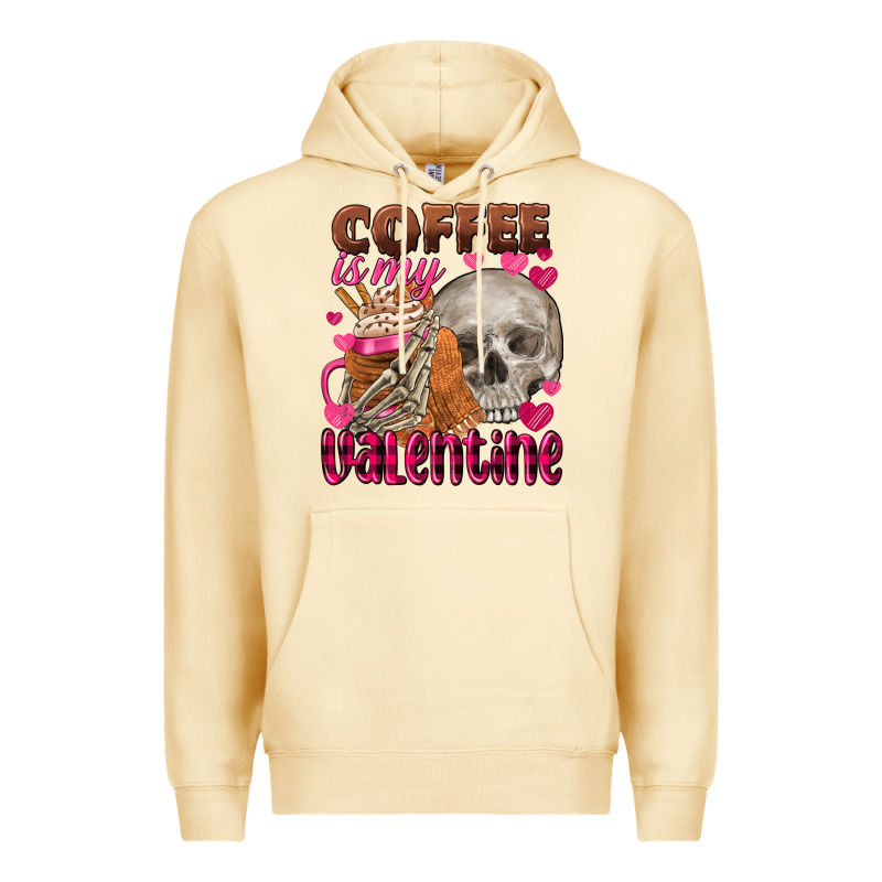 Coffee Is My Valentine Skull Premium Hoodie by FaDigitalArtStudio | Teevron