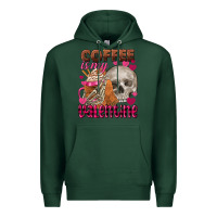 Sports Green Coffee is my Valentine skull Premium Hoodie - FaDigitalArtStudio