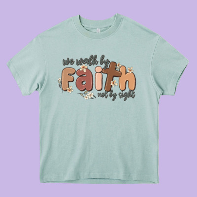 We Walk By Faith Not By Sight Heavy Core Tee Designed By Maliassmallbusiness