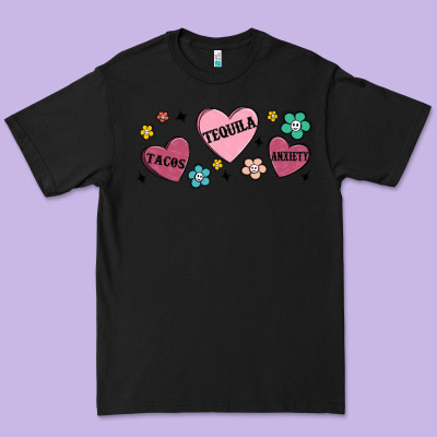 Tacos Tequila Anxiety Premium Tee Designed By Maliassmallbusiness