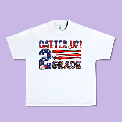 Batter Up 2nd Grade Urban Heavy Tee Designed By Jahusdesignshop