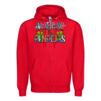 Red Allergic to pendejas mexico Zipper Hoodie - FaDigitalArtStudio