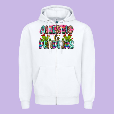 Allergic To Pendejas Mexico Zipper Hoodie Designed By Fadigitalartstudio