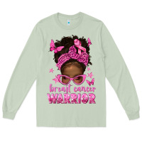 Matcha afro messy bun breast cancer warrior Long Sleeve Tee - texasbilliewilder
