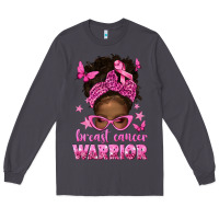 Smoke afro messy bun breast cancer warrior Long Sleeve Tee - texasbilliewilder