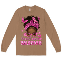 Toasted Coconut afro messy bun breast cancer warrior Long Sleeve Tee - texasbilliewilder