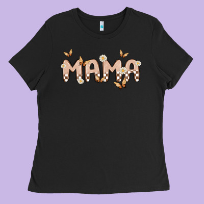 Retro Mama Ladies Tee Designed By Maliassmallbusiness