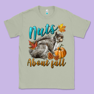 Nuts About Fall Squirrel Classic Tee Designed By Lillyallendesigns