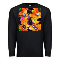 Black halloween cat and witch seamless pattern Premium Sweatshirt - BundleAndBundleShop