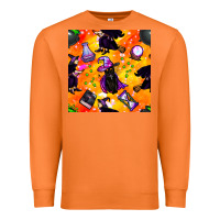Carrot halloween cat and witch seamless pattern Premium Sweatshirt - BundleAndBundleShop