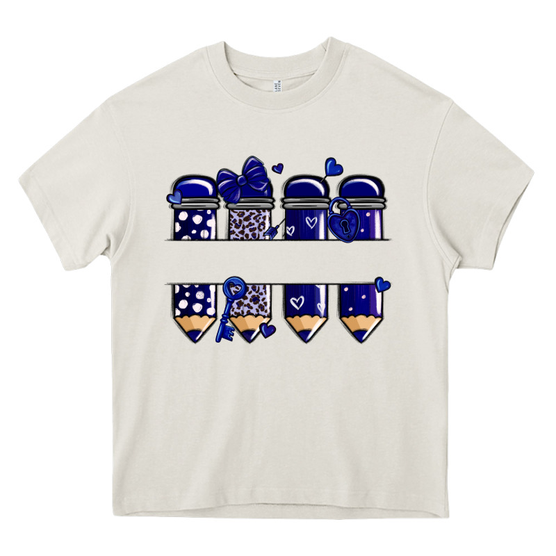 Valentine's Day School Pencils Navy Blue Heavy Core Tee by MaliasSmallBusiness | Teevron
