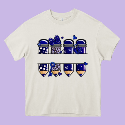 Valentine's Day School Pencils Navy Blue Heavy Core Tee Designed By Maliassmallbusiness