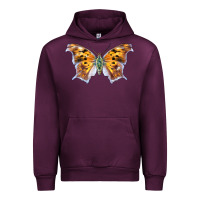 Mauve Wine Question Mark Butterfly Urban Hoodie - LillyAllenDesigns