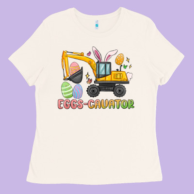 Eggs Cavator Easter Ladies Tee Designed By Maliassmallbusiness