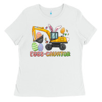 White eggs cavator easter Ladies Tee - MaliasSmallBusiness