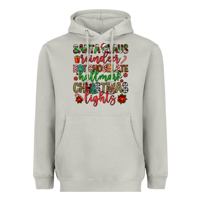 Santa Claus Reindeer Hallmark Hot Chocolate Christ Heavyweight Hoodie by FaDigitalArtStudio | Teevron