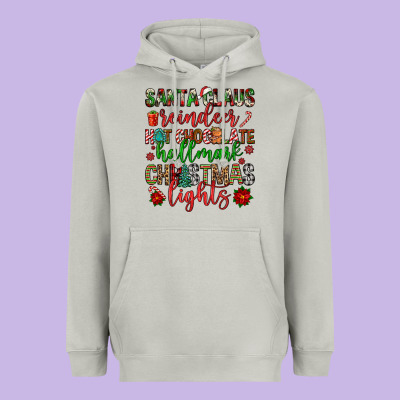 Santa Claus Reindeer Hallmark Hot Chocolate Christ Heavyweight Hoodie Designed By Fadigitalartstudio