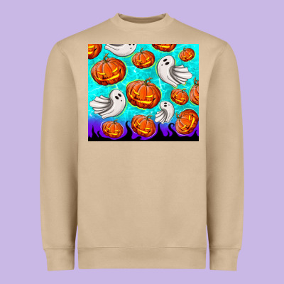 Halloween Pumpkins With Ghosts Heavyweight Sweatshirt Designed By Tumblerdesignbyshophia