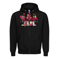 Black valentine's day wine glasses Zipper Hoodie - OliviaCreatesArt