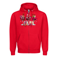 Red valentine's day wine glasses Zipper Hoodie - OliviaCreatesArt