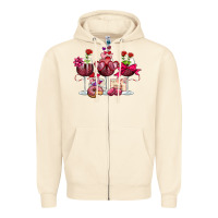 Sandshell valentine's day wine glasses Zipper Hoodie - OliviaCreatesArt
