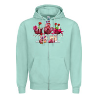 Seafoam valentine's day wine glasses Zipper Hoodie - OliviaCreatesArt