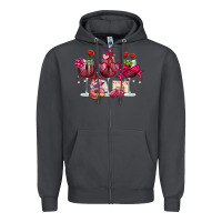 Smoke valentine's day wine glasses Zipper Hoodie - OliviaCreatesArt