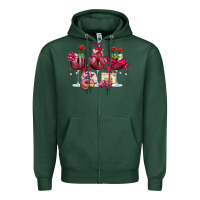 Sports Green valentine's day wine glasses Zipper Hoodie - OliviaCreatesArt