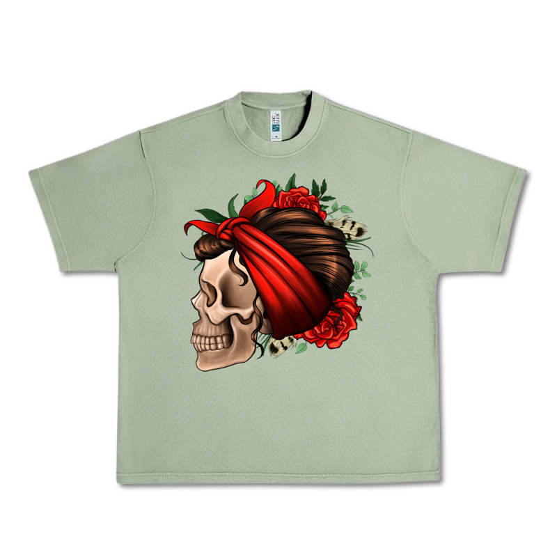 Bandana And Roses Skull Urban Heavy Tee by Jasminsmagicworld | Teevron