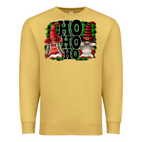 Antique Gold Ho Ho Ho Christmas Gnomes Premium Sweatshirt - FaDigitalArtStudio