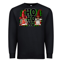 Black Ho Ho Ho Christmas Gnomes Premium Sweatshirt - FaDigitalArtStudio