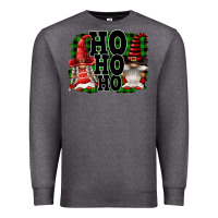 Charcoal Heather Ho Ho Ho Christmas Gnomes Premium Sweatshirt - FaDigitalArtStudio