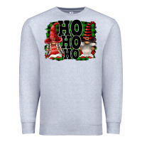 Heather Grey Ho Ho Ho Christmas Gnomes Premium Sweatshirt - FaDigitalArtStudio