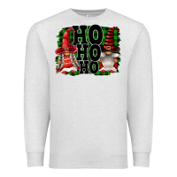 Oatmeal Heather Ho Ho Ho Christmas Gnomes Premium Sweatshirt - FaDigitalArtStudio