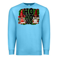 Ocean Blue Ho Ho Ho Christmas Gnomes Premium Sweatshirt - FaDigitalArtStudio