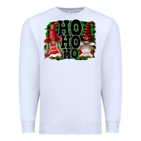 White Ho Ho Ho Christmas Gnomes Premium Sweatshirt - FaDigitalArtStudio